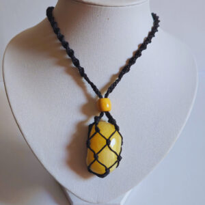 Infinity Necklace with Yellow Quartz Pendant
