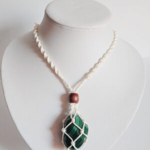Infinity Necklace with Malachite Pendant