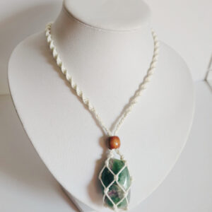 Infinity Necklace with Rainbow Fluorite Pendant